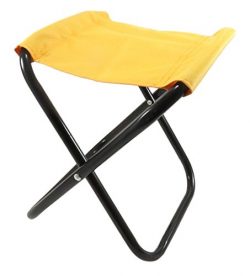 Daiso Mini Folding Chair Stool Beach Camping Traveling 10 x 8.25 Neon Yellow (Weight Capacity 11 ...