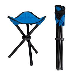 Lysport Outdoor Tripod Stool Portable Foldable Small 3-Legged Canvas Chair for Hiking Camping Fi ...