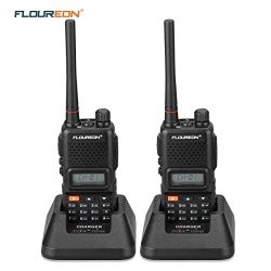 Floureon Rechargeable Walkie Talkies 2 Packs Two-Way Radio UHF 400-470MHz Walky Talky 22 Channel ...