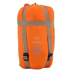 Camping Sleeping Bags Hiking Sleeping Bag With Compression Sack by outereq-cenpac (Orange)