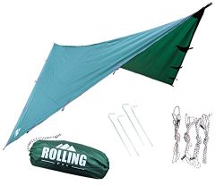 Rolling Fox Tarp Shelter Waterproof lightweight Hammock Camping and Survival Tarp Shelter (Dark  ...