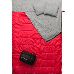 MalloMe Double Camping Sleeping Bag – 3 Season Warm & Cool Weather – Summer, Spr ...