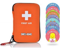 Compact Family Travel First Aid Kit 85-Piece Medical Supplies with BONUS Bravery Stickers for Ca ...