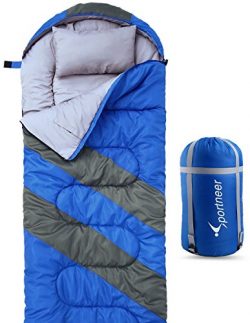 Sleeping Bag For 4 Season, Sportneer Portable Waterproof Lightweight Sleeping Bag with Compressi ...