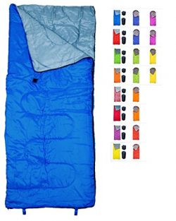 RevalCamp Lightweight Blue Sleeping Bag by Indoor & Outdoor use. Great for Kids, Youth & ...