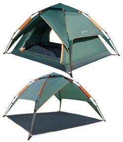 REDCAMP 2 3 Person Automatic Tent for Camping, Instant Waterproof Tent, 3 Season Two-function Ca ...