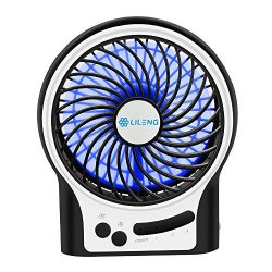 Mini Desk Fan, VersionTech Personal Portable Usb Rechargeable Cooling Fan with LED Light for Tra ...