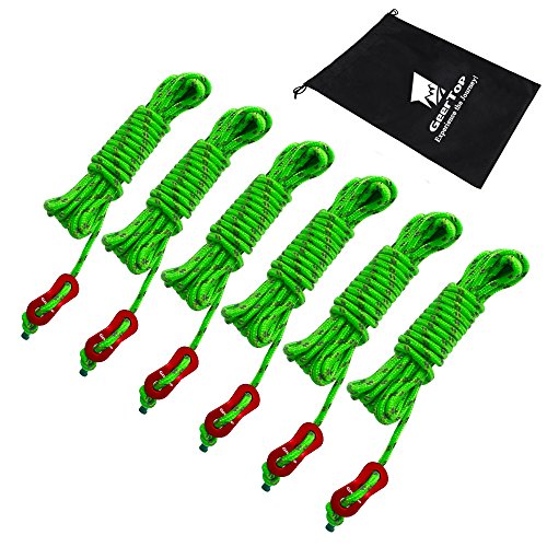 Geertop 4mm Reflective Tent Guide Rope Guy Line Cord with Aluminum ...