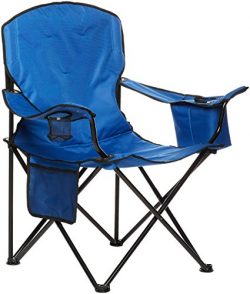 AmazonBasics Camping Chair with Cooler, Blue (Padded) – XL