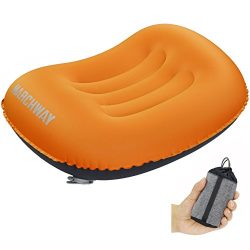 MARCHWAY Ultralight Compact Inflatable Camping Pillow, Soft Compressible Portable Travel Air Pil ...