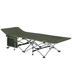 KingCamp Camping Cot Strong Stable Lightweight Folding Bed with Carry Bag for Outdoor Travelling ...