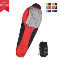 RUBEDER Sleeping Bag – Lightweight Portable, Waterproof, Comfort With Compression Sack  ...