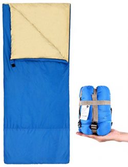 Ohuhu 75″x 34″ Sleeping Bag with a Carrying Bag for Temperatures 48 F to 59 F, Zip a ...