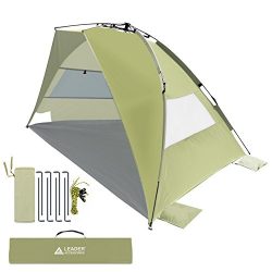 Leader Accessories EasyUp Beach Tent Quick Cabana Sun Shelter Family Use,Sets up in Seconds (Sand)