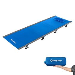 KingCamp Ultralight Compact Folding Camping Cot Bed, 4.4 Pounds (Blue)