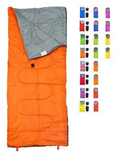 RevalCamp Lightweight Orange Sleeping Bag by Indoor & Outdoor use. Great for Kids, Youth &am ...