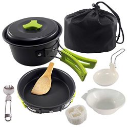 VEOLAND Camping Cookware Mess Kit | Compact & Lightweight Campfire Cooking Gear for Camping, ...