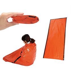 ULKEME 21391CM Orange Emergency Sleeping Bag Camping Outdoor Survival Tarp Shelter