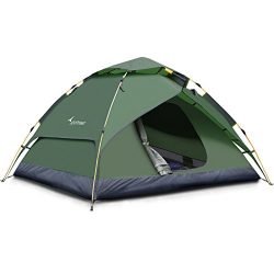 Camping Tent 3-4 Person Sportneer Automatic Instant Pop Up Waterproof Camping Hiking Travel Beac ...