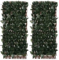 Compass Home Set of 2 Expandable Faux Ivy Privacy Fences