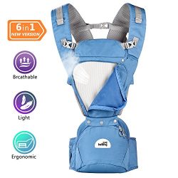 Baby Carrier With Hip Seat for All Seasons,360° Ergonomic Baby-Child Carrier With large storage  ...