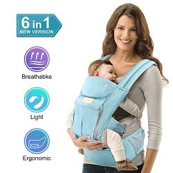 Pansonite Baby Carrier with Hip Seat, 6-in-1 Convertible Carrier, The Complete All Seasons 360 E ...