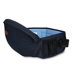 Baby Hip Seat Carrier Toddler Waist Belt with Adjustable Strap and Mesh Pocket (Blue)