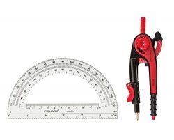 Fiskars 1565901000 Compass and Protractor Set, Color Received May Vary