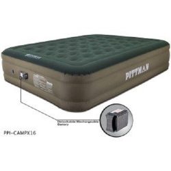 Pittman Outdoors PPI-CAMPX16 Green/Tan Queen 16″ Air Mattress with Built-In Rechargeable B ...