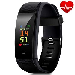 Waterproof Fitness Tracker, Smart Watch with Pedometer for Walking, Heart Rate Monitor, Blood Pr ...