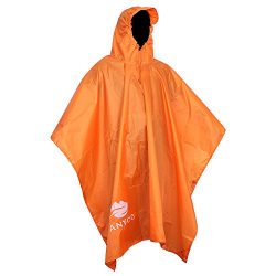 Anyoo Waterproof Rain Poncho Reusable Ripstop Breathable Multi-use Raincoat for Outdoors