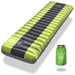 ENKEEO Inflated Sleeping Pad Lightweight Inflatable Camping Mat Comfortable & Ergonomic Text ...