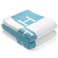 MOS Initial Letter H Cashmere Knitted Throw Blanket for Couch/Chair/Love Seat/Car Camping Blanke ...