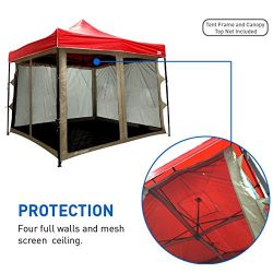 EasyGoProducts Screen Room attaches to Any 10’x10′ Pop up Screen Tent Room – 4 Walls ...