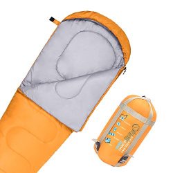 JBM Mummy Sleeping Bag 3 Season 60℉/15℃ Twin Single Water Resistant and Repellent Insulated Slee ...