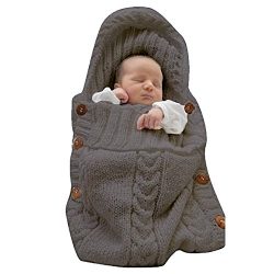 LANSHULAN  Newborn Baby Blanket Toddler Sleeping Bag Sleep Sack Stroller Wrap (Dark Grey)