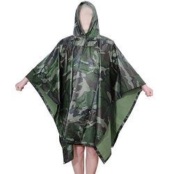 Aircee (TM Camouflage Military Emergency Raincoat Waterproof Poncho Packable Rainwear, Can be Us ...